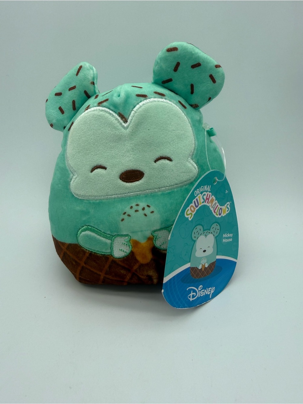 Squishmallows Disney Mickey Mouse Mint Chocolate Chip Ice Cream Scented 5” Plush